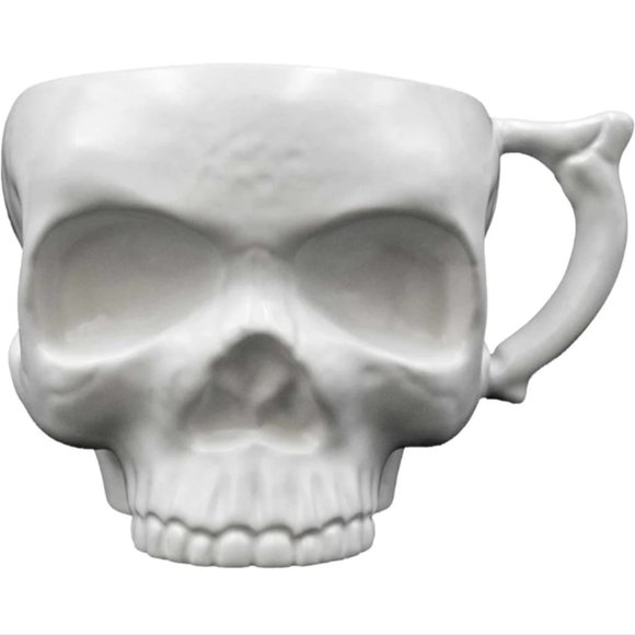Large Matte White Anatomical Skull Mega Mug for Coffee Soup Cereal 23oz NIB - Picture 2 of 6